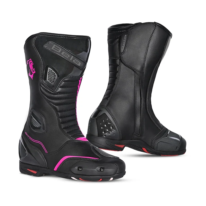 BELA STRIP SPORTIVO STIVALI DI MOTO DONNA NERO ROSA