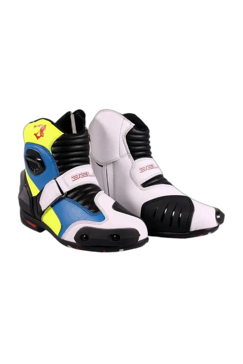 BELA FASTER RACING STIVALI DI MOTO BIANCO BLU