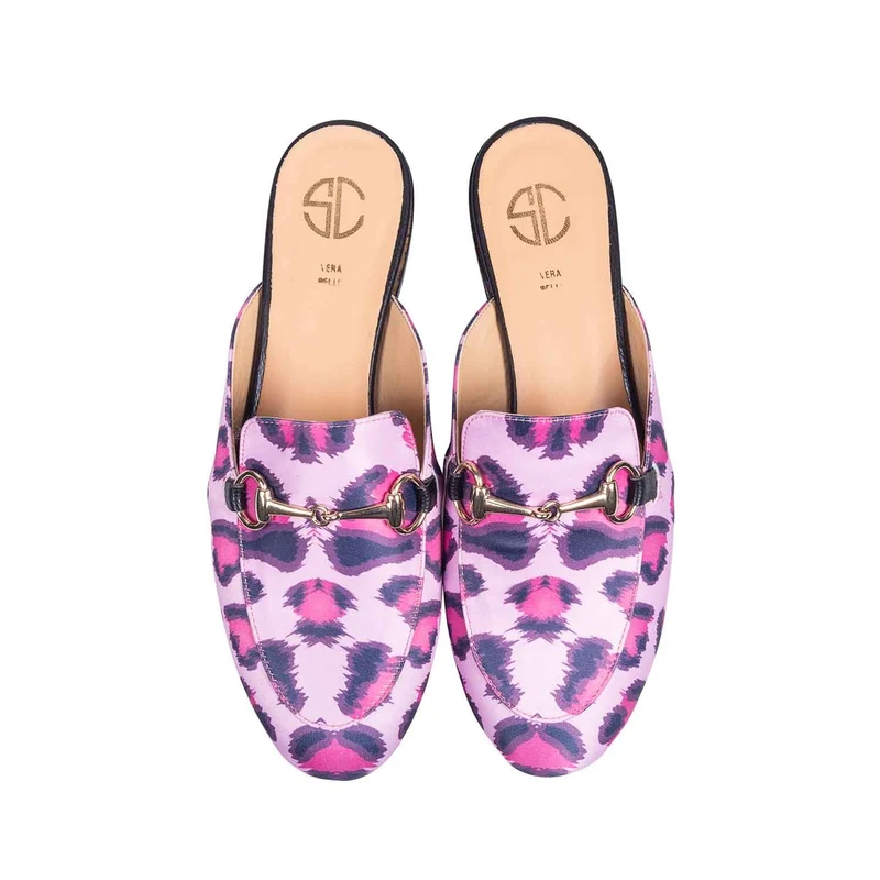 Mocassini a sabot maculato fucsia made in italy