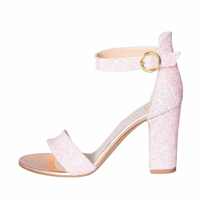 Sandali sposa rosa glitter made in italy