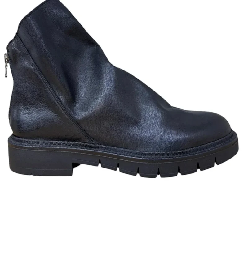 Stivale Uomo con Zip Dietro e Arricciatura sullo Scollo