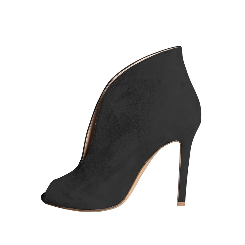 Scarpe con tacco camoscio nero made in italy