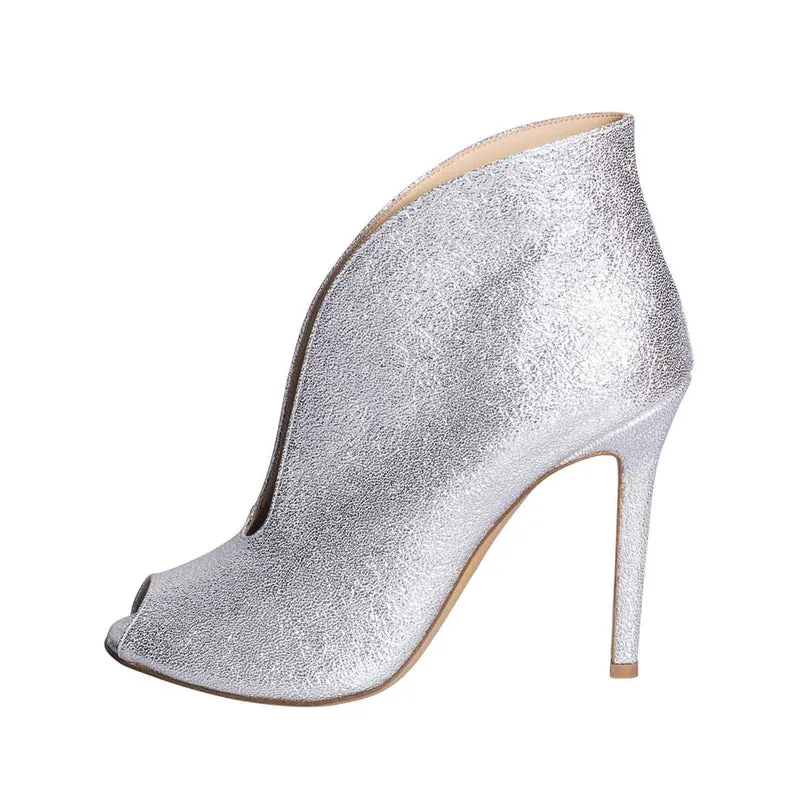 Scarpe spuntate argento made in italy
