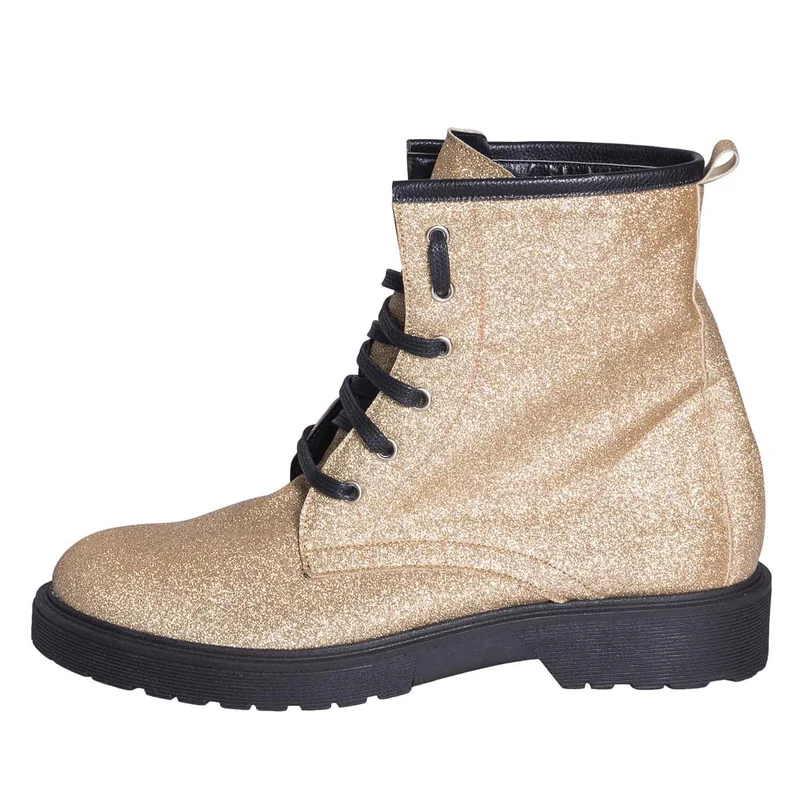 Anfibi scarpe oro in glitter made in italy