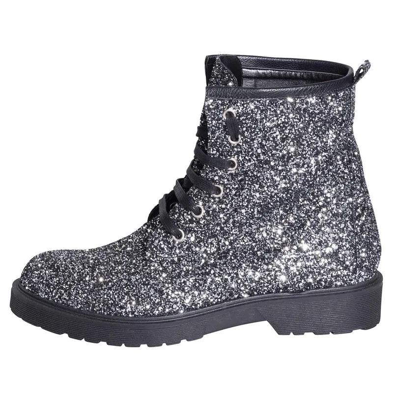 Anfibi donna glitter canna di fucile