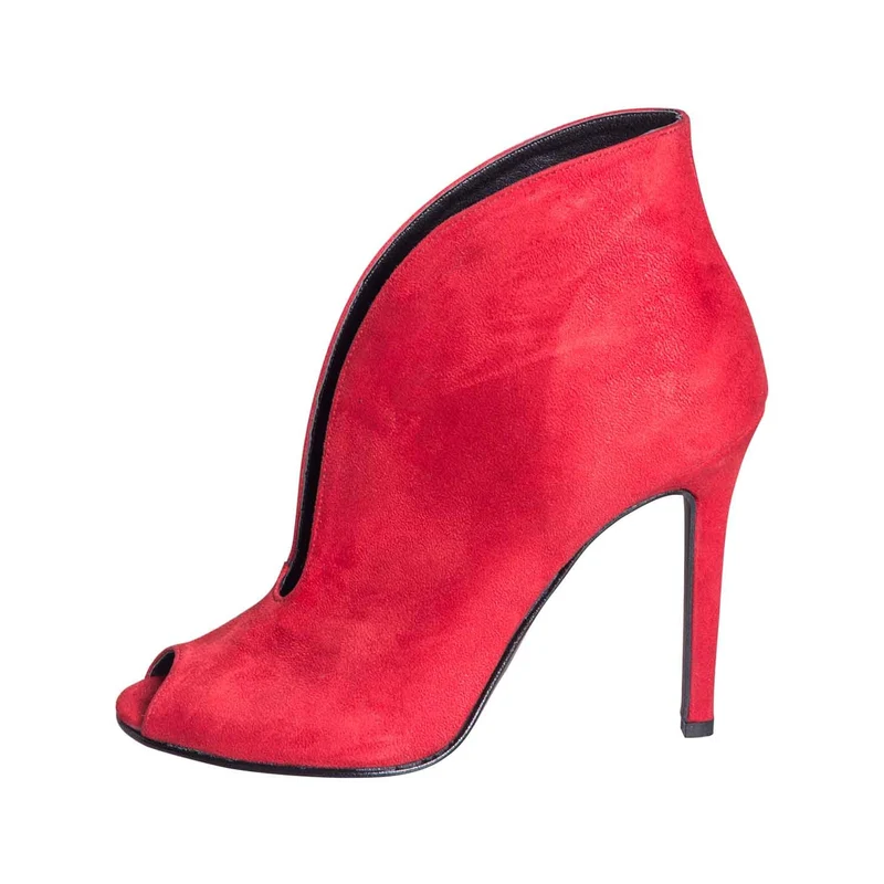 Scarpe con il tacco a spillo camoscio rosso