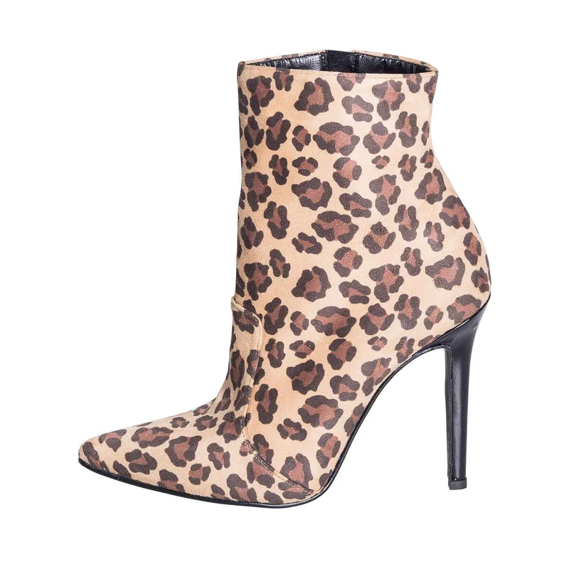 Tronchetti leopardati tacco alto made in italy