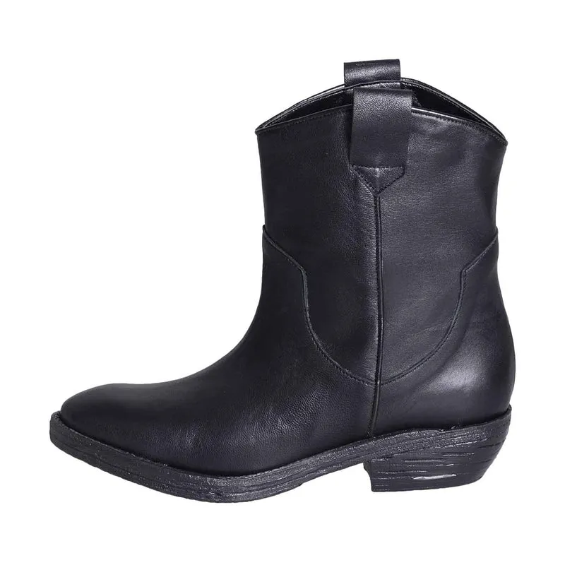 Camperos donna in vera pelle nero