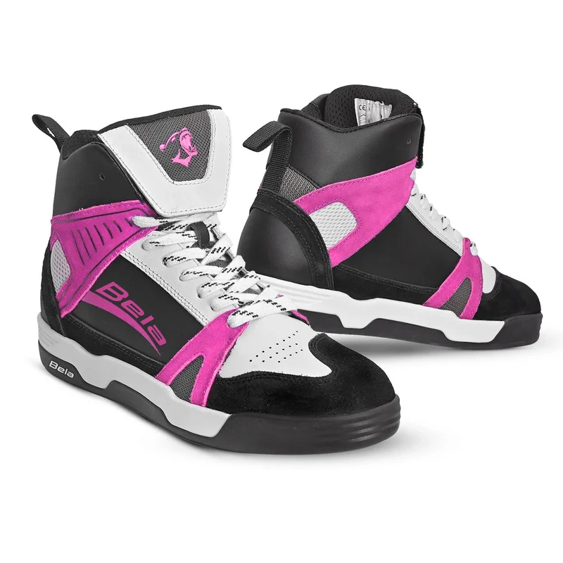BELA ROVER URBANO STIVALI DI MOTO DONNA BIANCO FUCSIA NERO