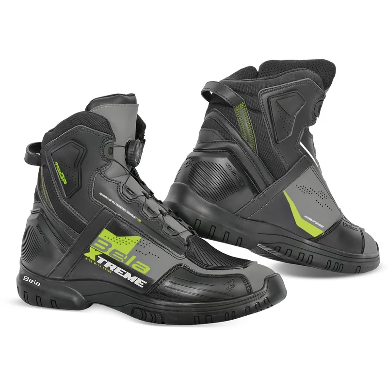BELA EXTREME FORCE URBANO STIVALI DI MOTO NERO GRIGIO GIALLO