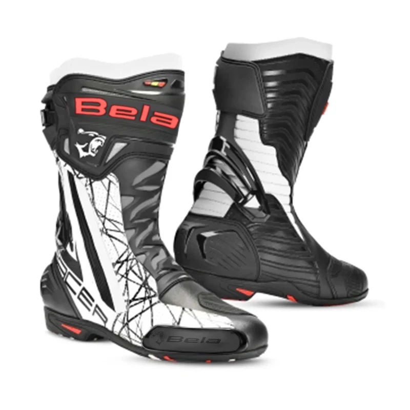 BELA AIR RIDER RACING STIVALI DI MOTO NERO BIANCO