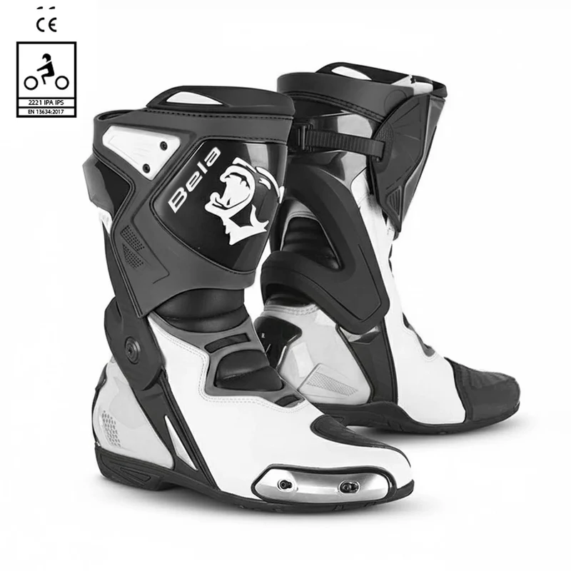 BELA RACE PRO STIVALI DI MOTO BIANCO NERO