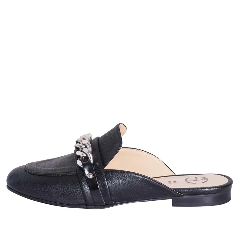 Sabot donna neri con catena slippers made in italy