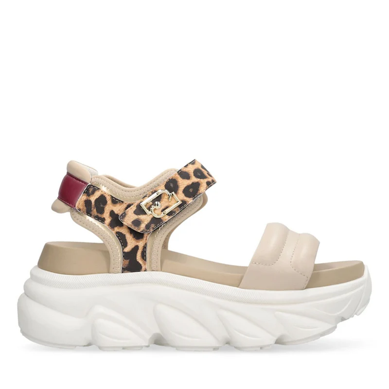 Sandali Chuncky Donna LIU JO Steffy Sandal 01 Beige e Inserto stampa Animalier