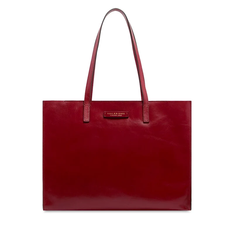 Borsa Donna Shopper THE BRIDGE linea Mirra in Pelle Rosso Mattone
