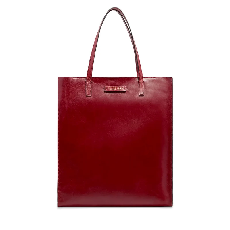 Borsa Donna Shopper Verticale THE BRIDGE linea Mirra in Pelle Rosso Mattone