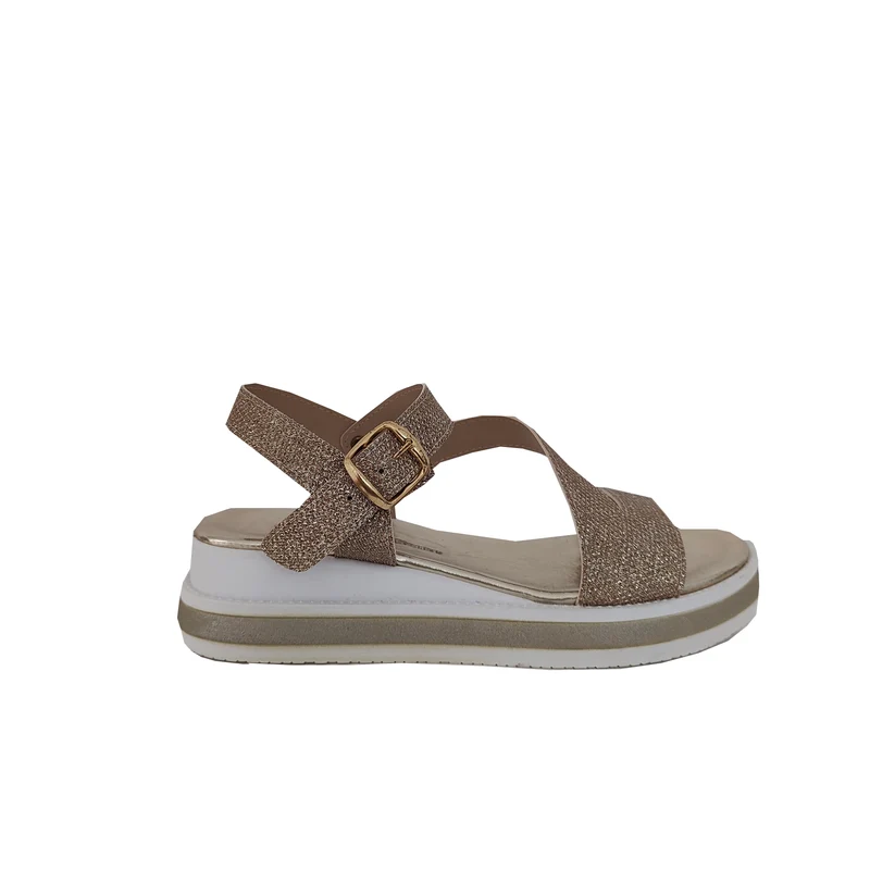 Sandali flat con inserto lucido