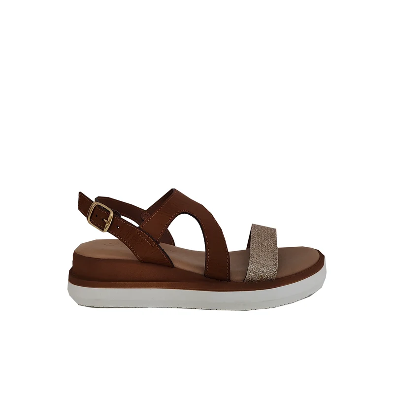 Sandali flat con inserto lucido