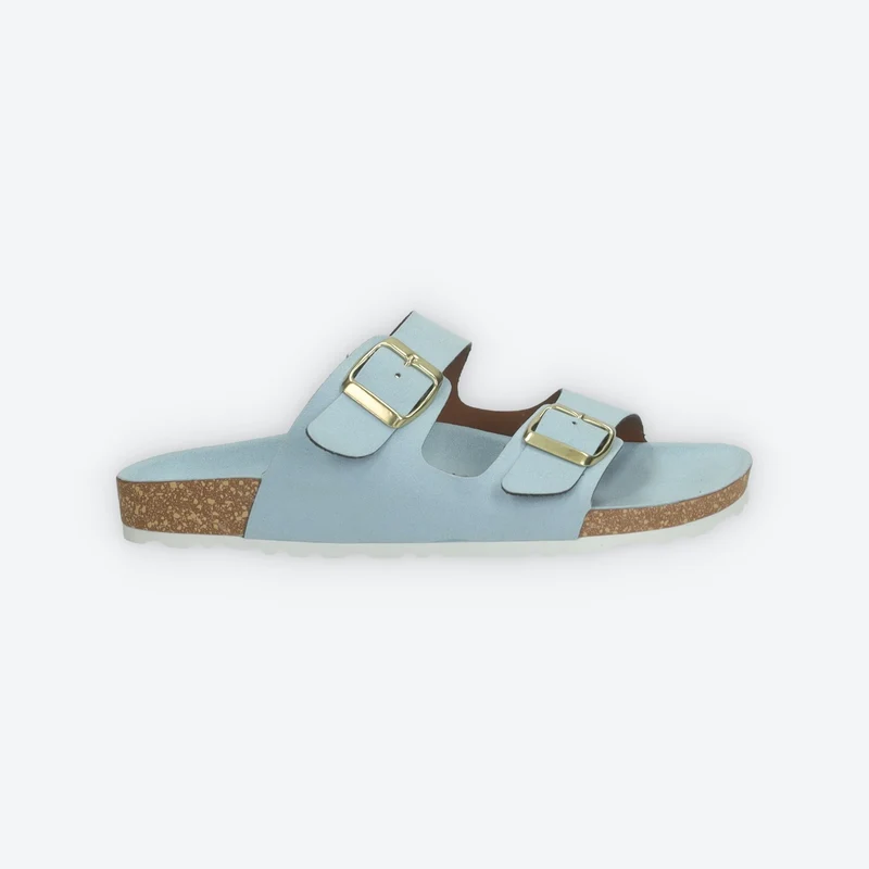Sandali flat con doppia fibbia. Made in Italy
