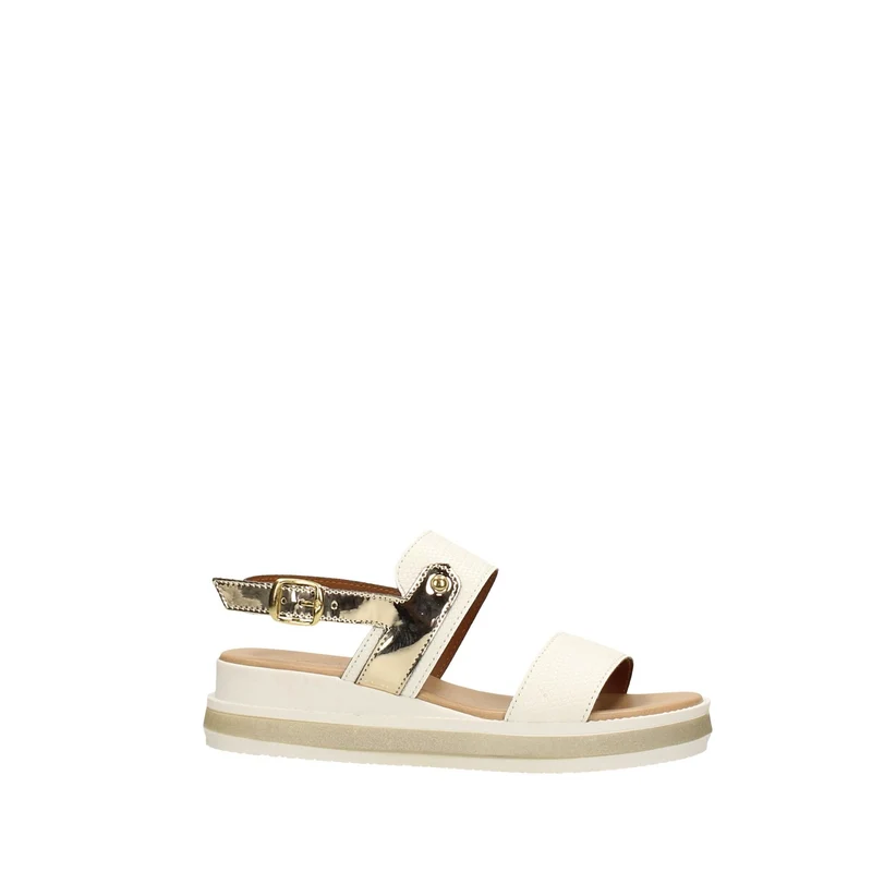 Sandali flat con inserto lucido