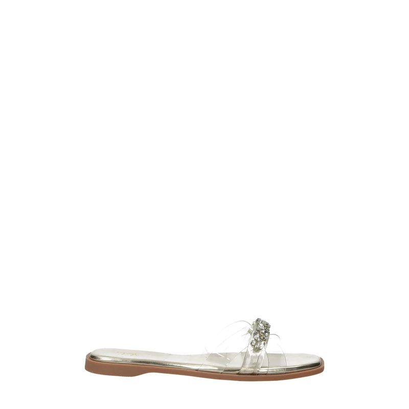 Sandali flat con dettaglio circolare in strass.