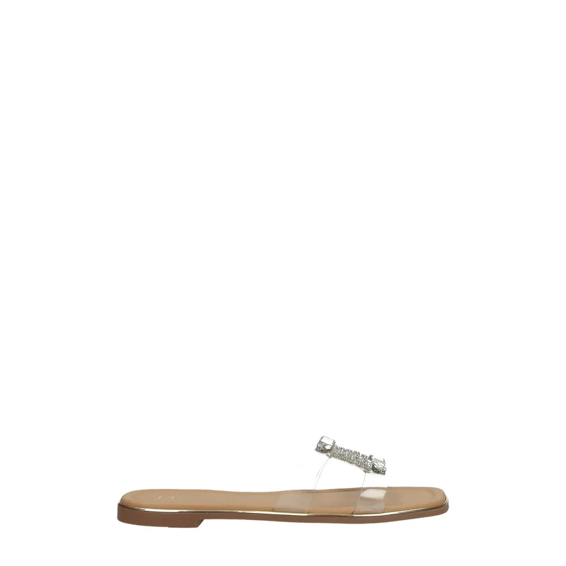 Sandali flat con dettaglio circolare in strass.