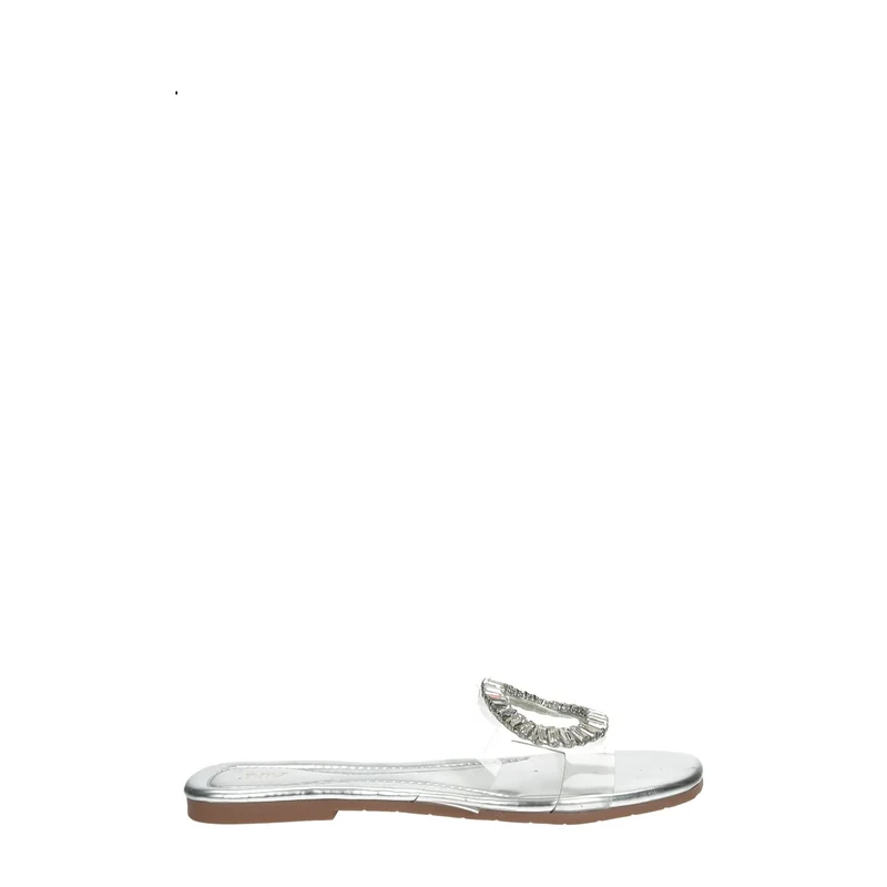 Sandali flat con dettaglio circolare in strass.