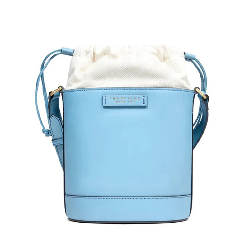 Borsa Donna a Secchiello THE BRIDGE linea Greta in Pelle Baby Blu