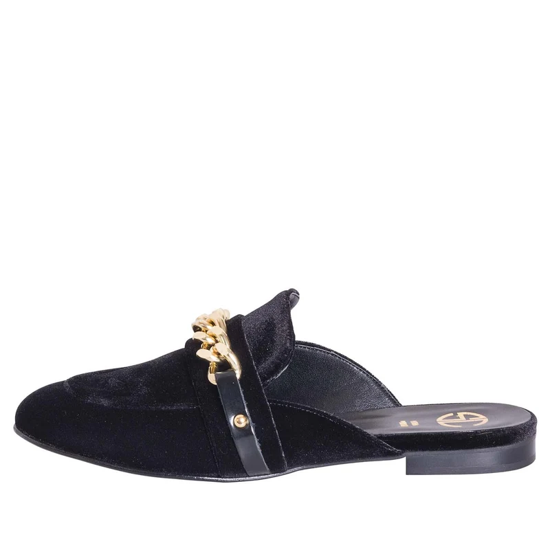 Sabot donna neri con catena slippers made in italy