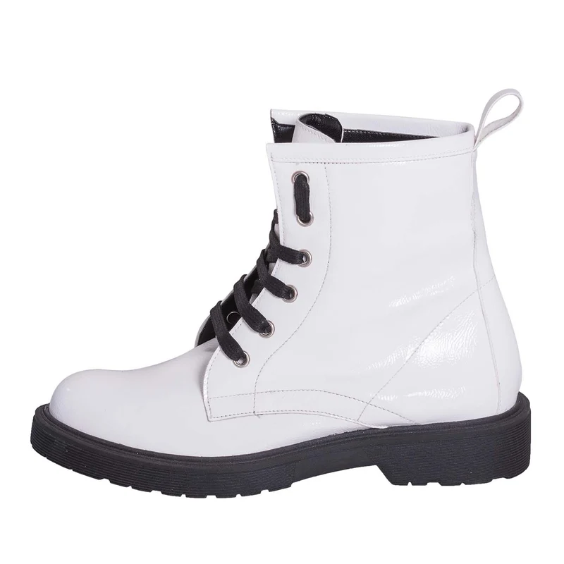 Anfibi donna in vernice bianco