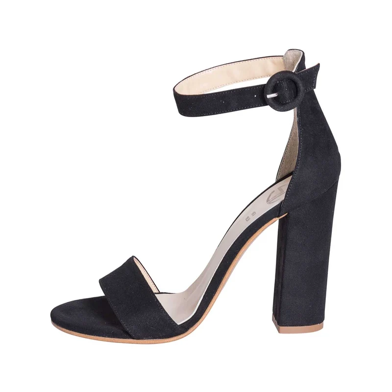 Sandali donna tacco alto camoscio nero
