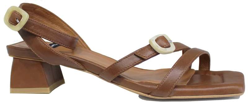 |SANDALO DONNA CINTURINI PELLE MARRONE|