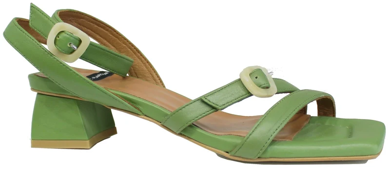 |SANDALO DONNA CINTURINI PELLE VERDE|