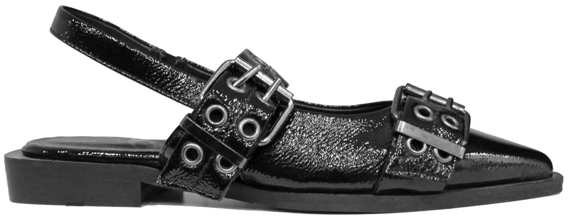 |SLINGBACK DONNA BORCHIATA NAPLAK NERO|