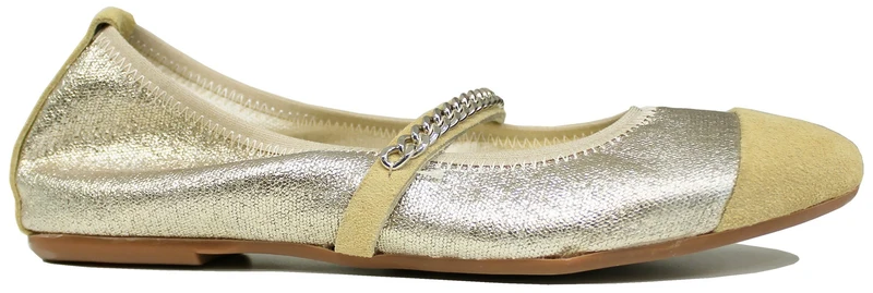 BALLERINA DONNA CATENA LAMINATO ORO/BEIGE