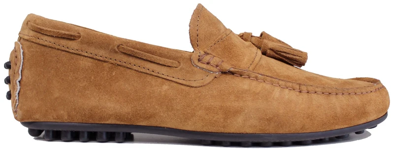 |MOCASSINO UOMO BARCA NAPPINE CAMOSCIO CUOIO|