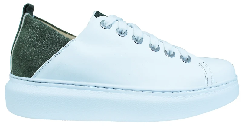 |ACS SNEAKER DONNA CROWN PELLE BIANCO/VERDE|