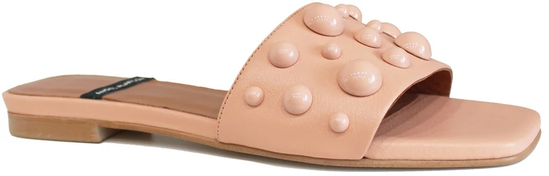 CIABATTINA DONNA SFERE PELLE ROSA
