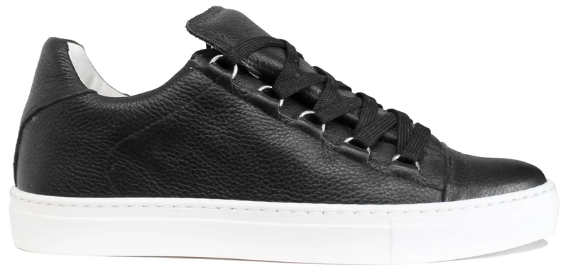 |SNEAKER UOMO PELLE BOTTALATA NERA|