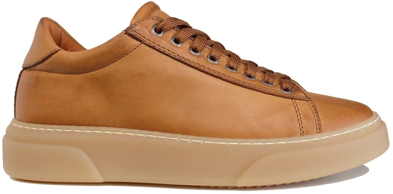SNEAKER UOMO PELLE CUOIO SUOLA NOCCIOLA
