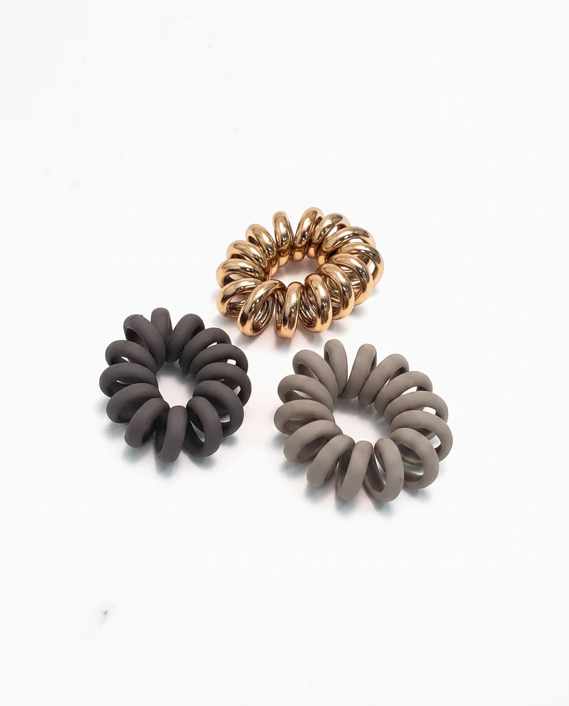 Set di 4 elastici a spirale morbidi - Moro