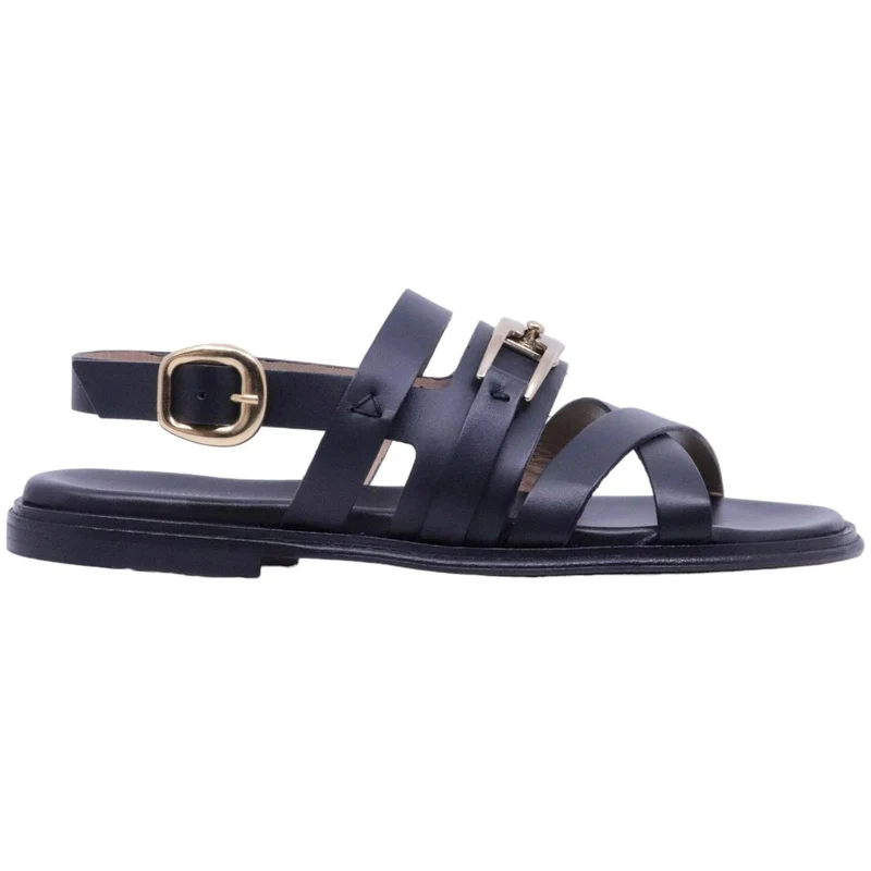 Sandalo donna Triver Flight 725 in pelle nera