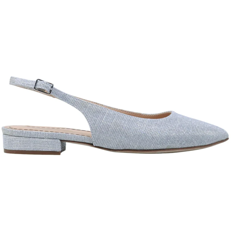 Slingback donna Le Briella Z821 in tessuto galassia luminoso sulle tonalità dell'argento