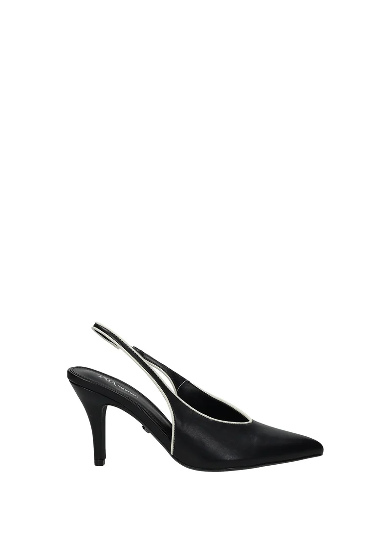 Décolleté slingback donna in PU con tacco medio