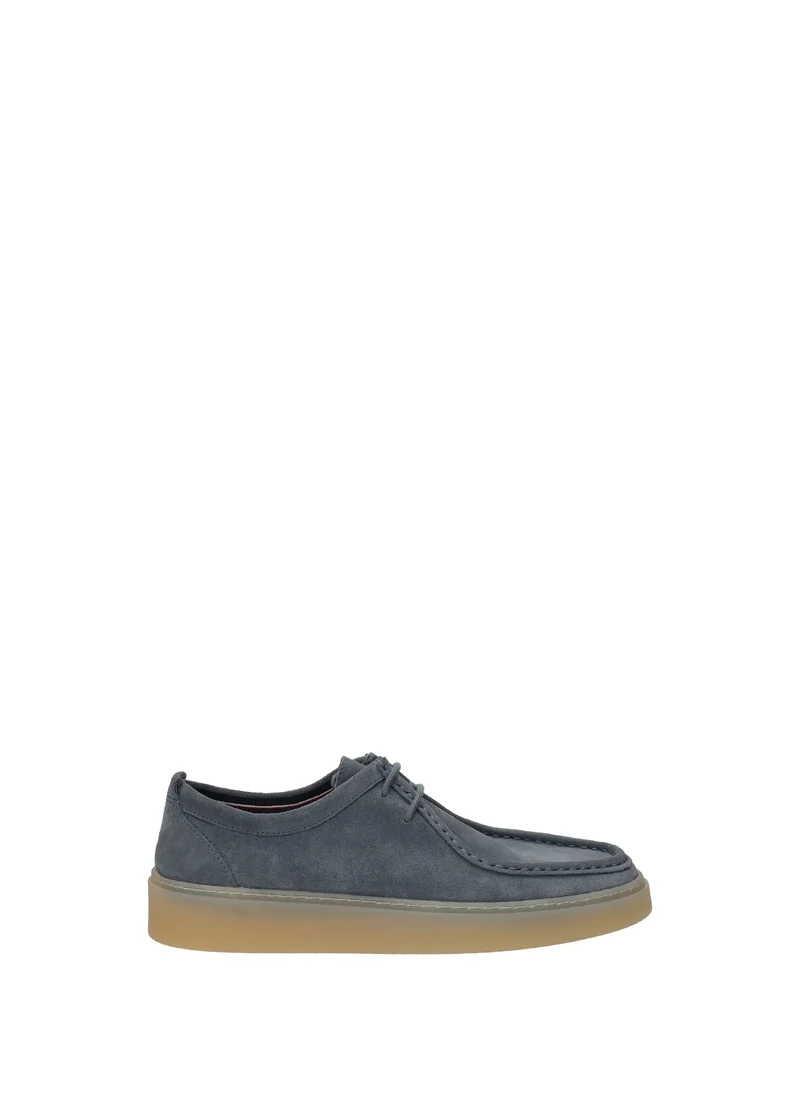 Scarpe Derby uomo in suede con suola in gomma