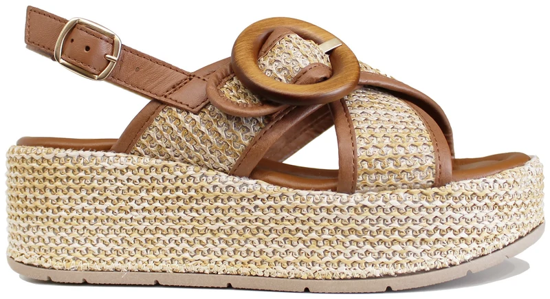 |ZEPPA DONNA FIBBIA ROTONDA RAFIA BEIGE|