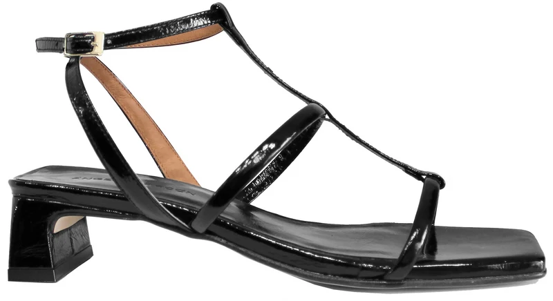 SANDALO DONNA FASCIATO VERNICE NERA