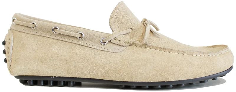 |MOCASSINO UOMO BARCA CAMOSCIO BEIGE|