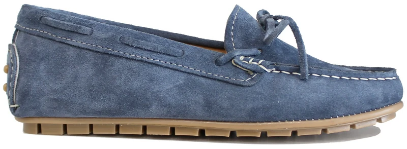 MOCASSINO DONNA BARCA CAMOSCIO JEANS