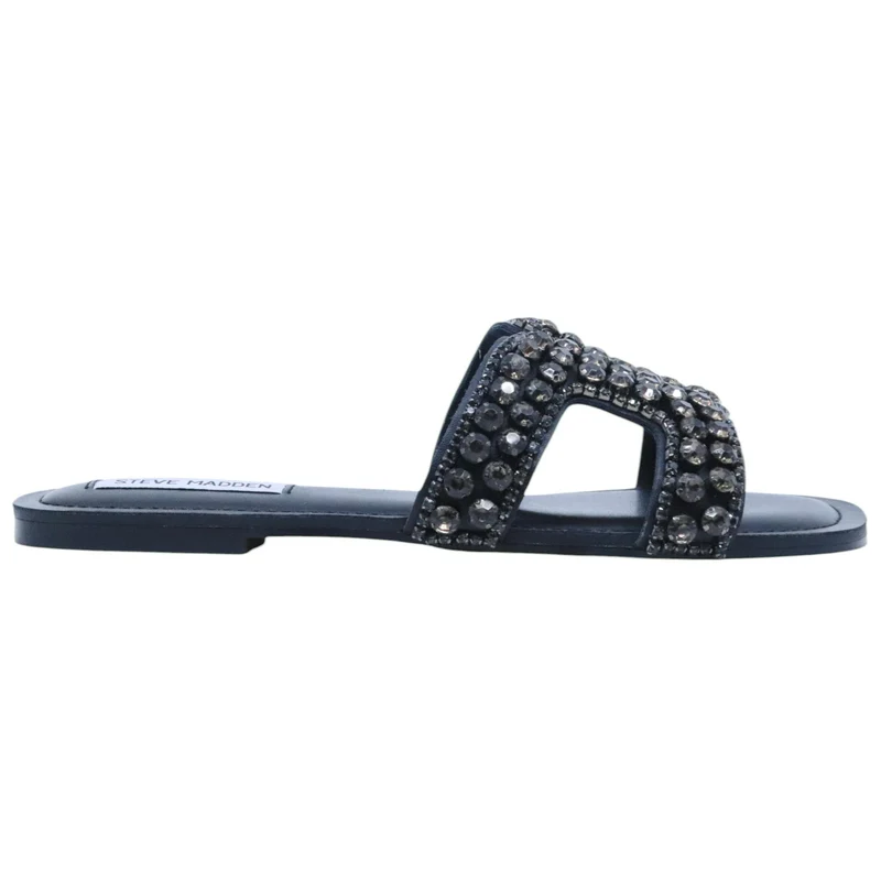 Ciabatta Steve Madden Zaira in pelle nera e strass